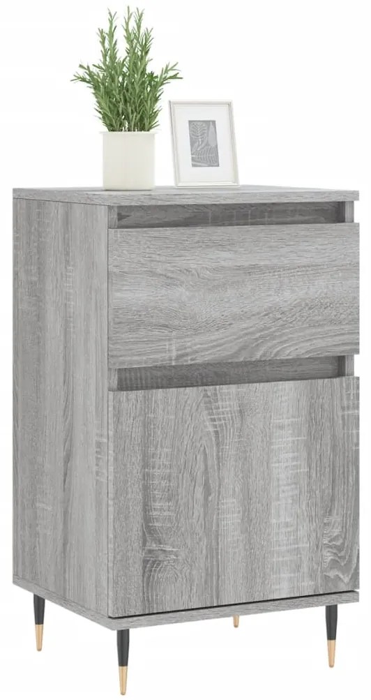 Credenze 2 pz grigio sonoma 40x35x70 cm in legno multistrato