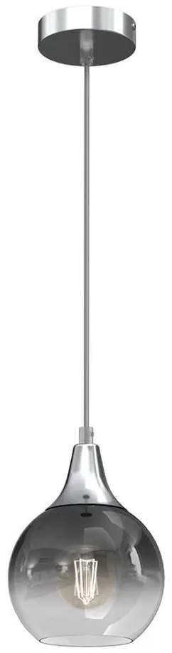 Lampadario a sospensione con filo MONTE 1xE27/60W/230V d. 15 cm cromo opaco