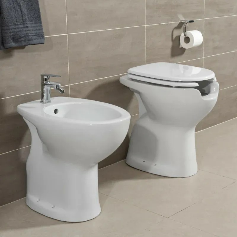 Wc per disabili con apertura frontale e scarico a terra H 51 cm