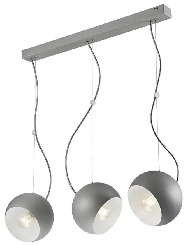 Lampadario a sospensione con filo INEZ 3xE27/60W/230V grigio