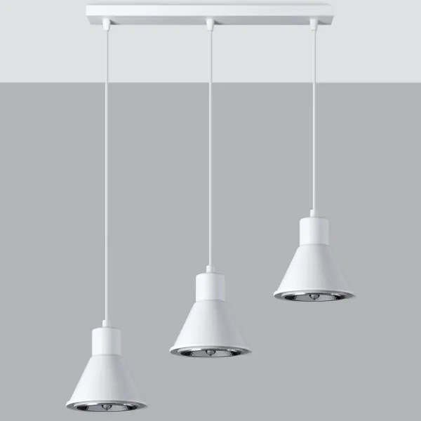Sollux SL.0988 - Lampadario su filo TAZILA 3xES111/60W/230V bianco