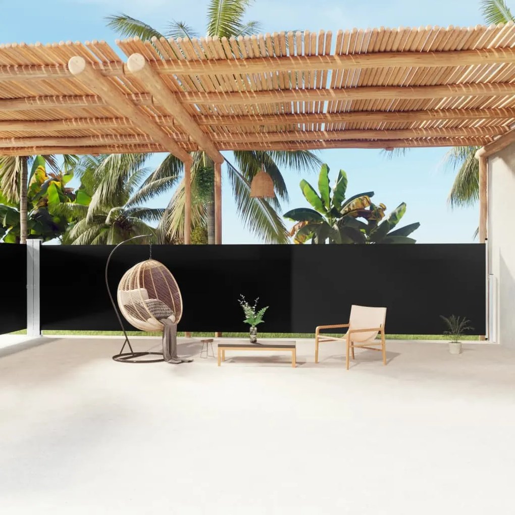 Tenda Da Sole Laterale Retrattile Nera 160x1200 Cm /