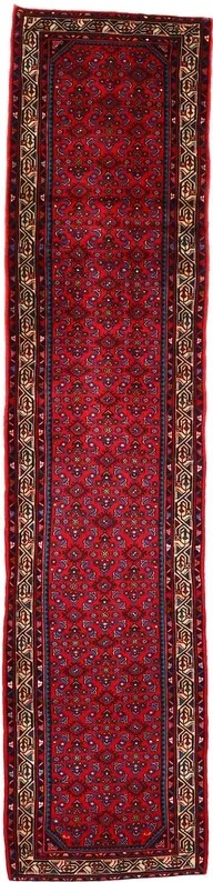 Hosseinabad Tappeto persiano 100 x 400 Rosso (Iran) Annodato A Mano