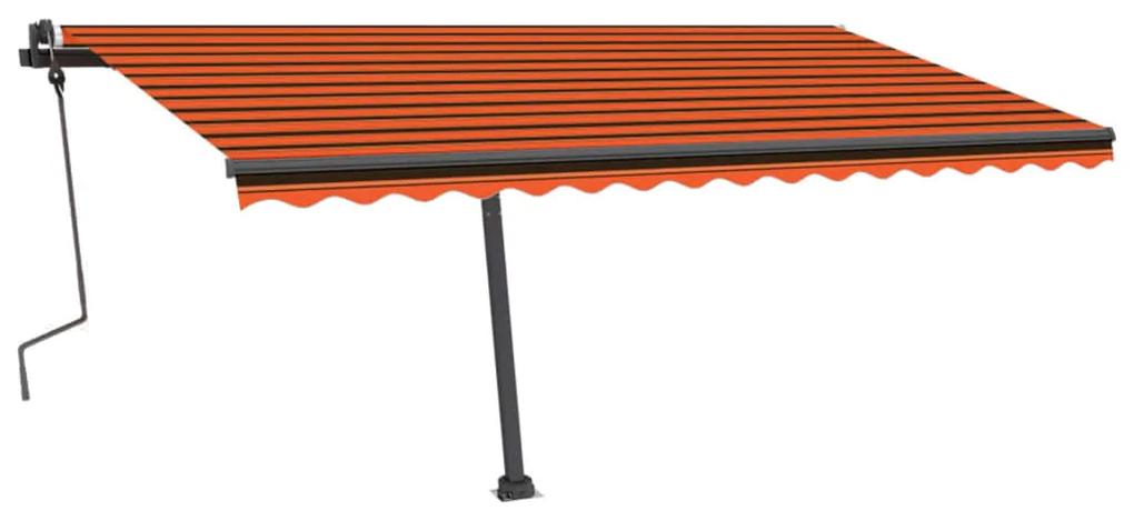 Tenda da Sole Retrattile Manuale LED 450x300 cm Arancio Marrone