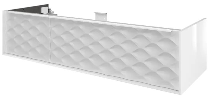 Mobile da bagno sotto lavabo SENSEA Neo bianco laccato lucido L 135 x H 32 x P 48 cm 1 cassetto, lavabo non incluso