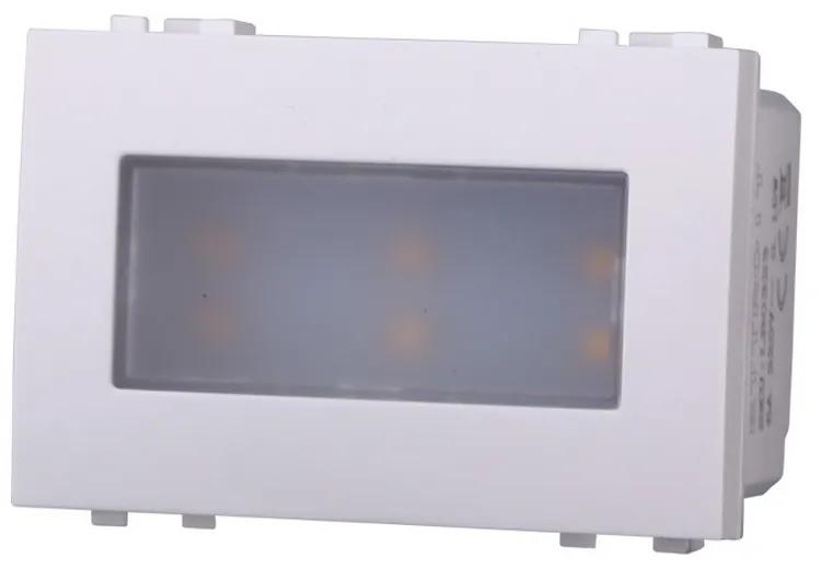 Segnapasso Led 3 moduli 2,4W da incasso per scatola 503 bianco IP20 Bianco caldo 3000K compatibile anche con BTicino Livinglight