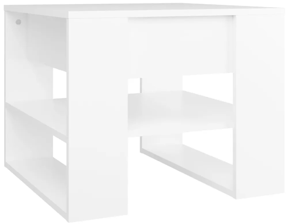 Tavolino da salotto bianco 55,5x55x45 cm in legno multistrato