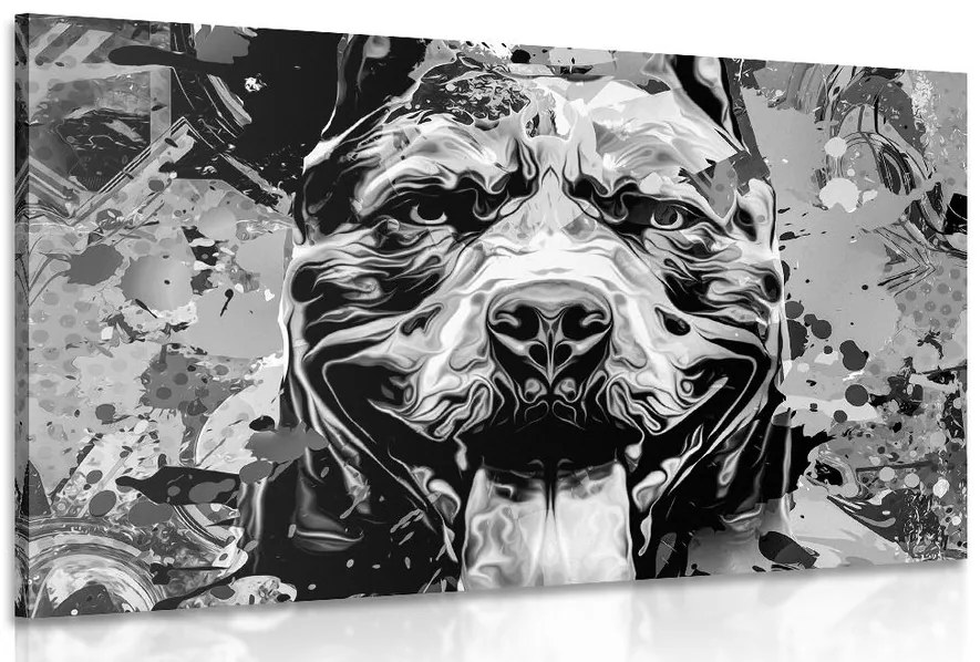 Quadro su tela – Illustrazione di cane in bianco e nero