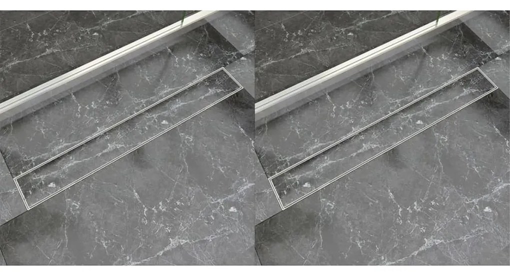 Scarico Doccia Lineare 2 Pz 830x140 Mm Acciaio Inossidabile /
