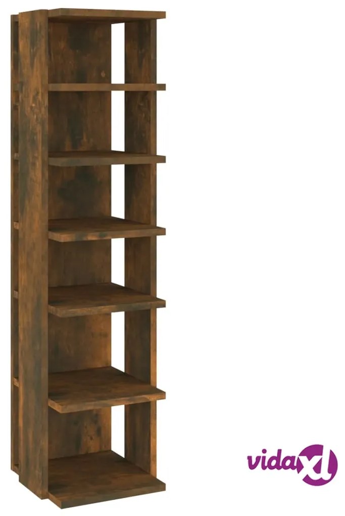 vidaXL Scarpiera Rovere Fumo 27,5x27x102 cm Legno Multistrato