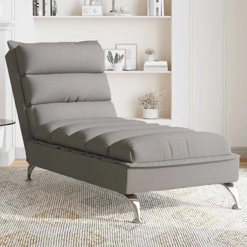 Chaise Longue Massaggi Con Cuscini Tortora İn Tessuto /