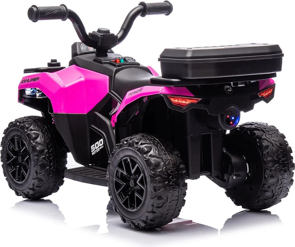 Quad Elettrico per Bambini Safari 6V con Bauletto Posteriore Rosa...