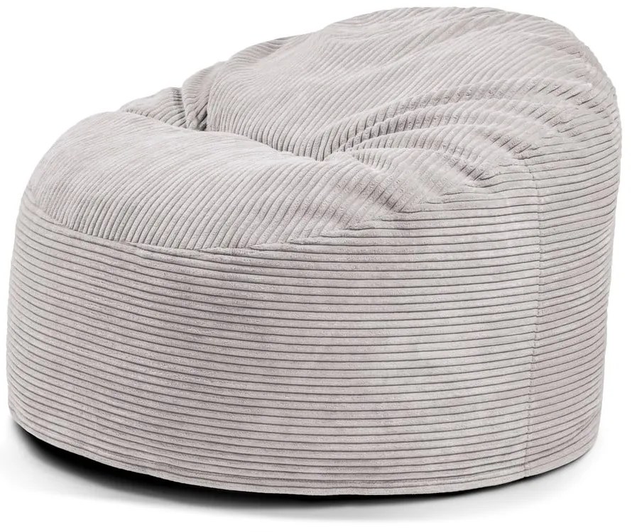 Pouf a sacco per bambini grigio chiaro con rivestimento in velluto a coste Om 85 – SLOWDOWN