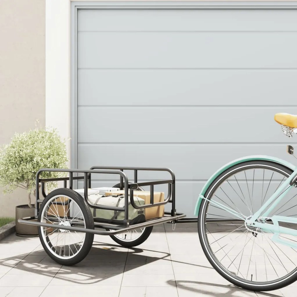 Rimorchio Bici 130x73x48,5cm İn Acciaio Nero /