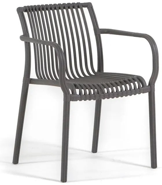 Sedia da giardino con braccioli Athena NEW GARDEN antracite, set da 6 pezzi