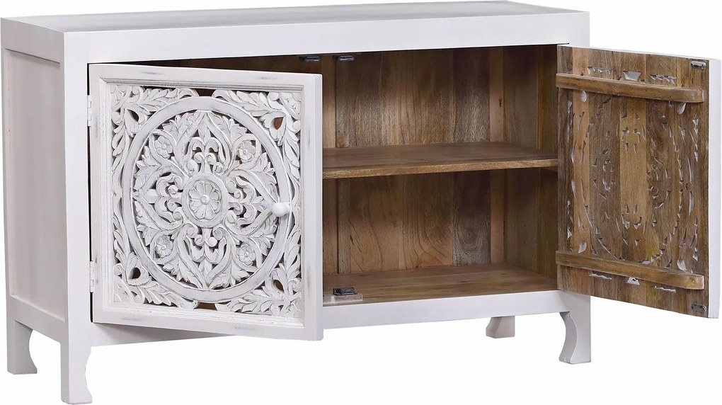 ZAYRA - mobile in legno di mango con 2 ante