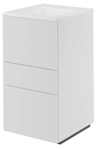 Mobile da bagno sotto lavabo SENSEA Neo bianco laccato L 45 x H 84 x P 48 cm 3 cassetti, lavabo non incluso