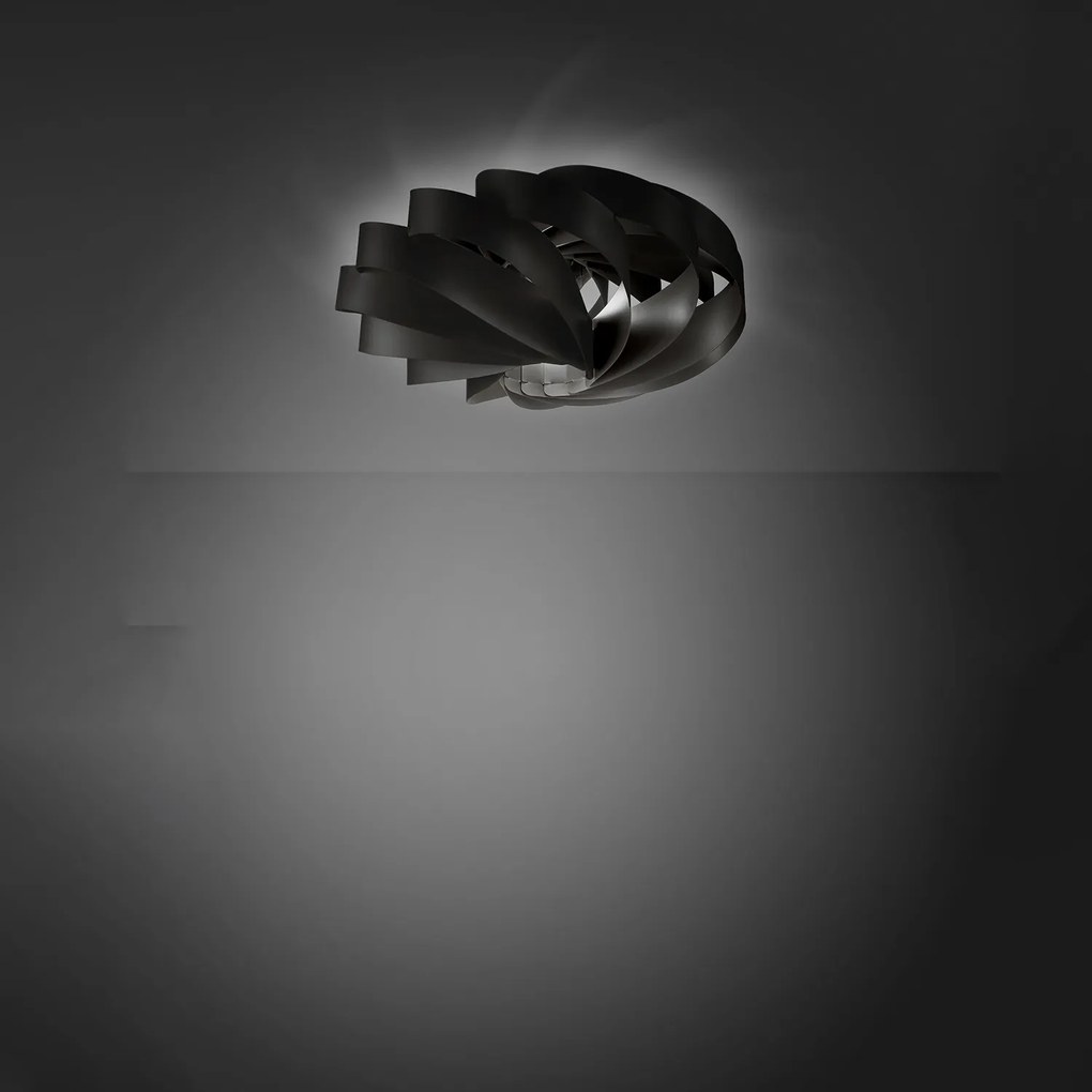 Plafoniera Moderna Flat Polilux ® Nero 1 Luce E14