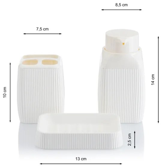 Set da bagno CRYSTAL 5 pz bianco