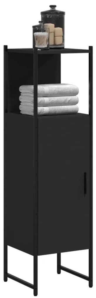 Mobile Da Bagno Nero 33x33x120,5 Cm İn Legno Multistrato /