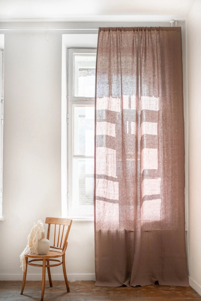 Tenda in lino con tasca per aste - 53x108" / 135x275cm Dusty Lavender