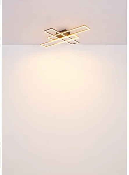 Globo 67208-40G -Plafoniera LED DAKARI 40W/230V 3000K 60x80 cm nero/oro