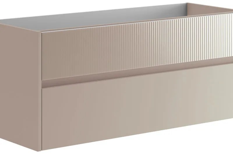 Mobile da bagno sospeso sotto lavabo L 119.5 x H 50 x P 45.5 cm beige laccato opaco, 2 cassetti VISOBATH Niwa