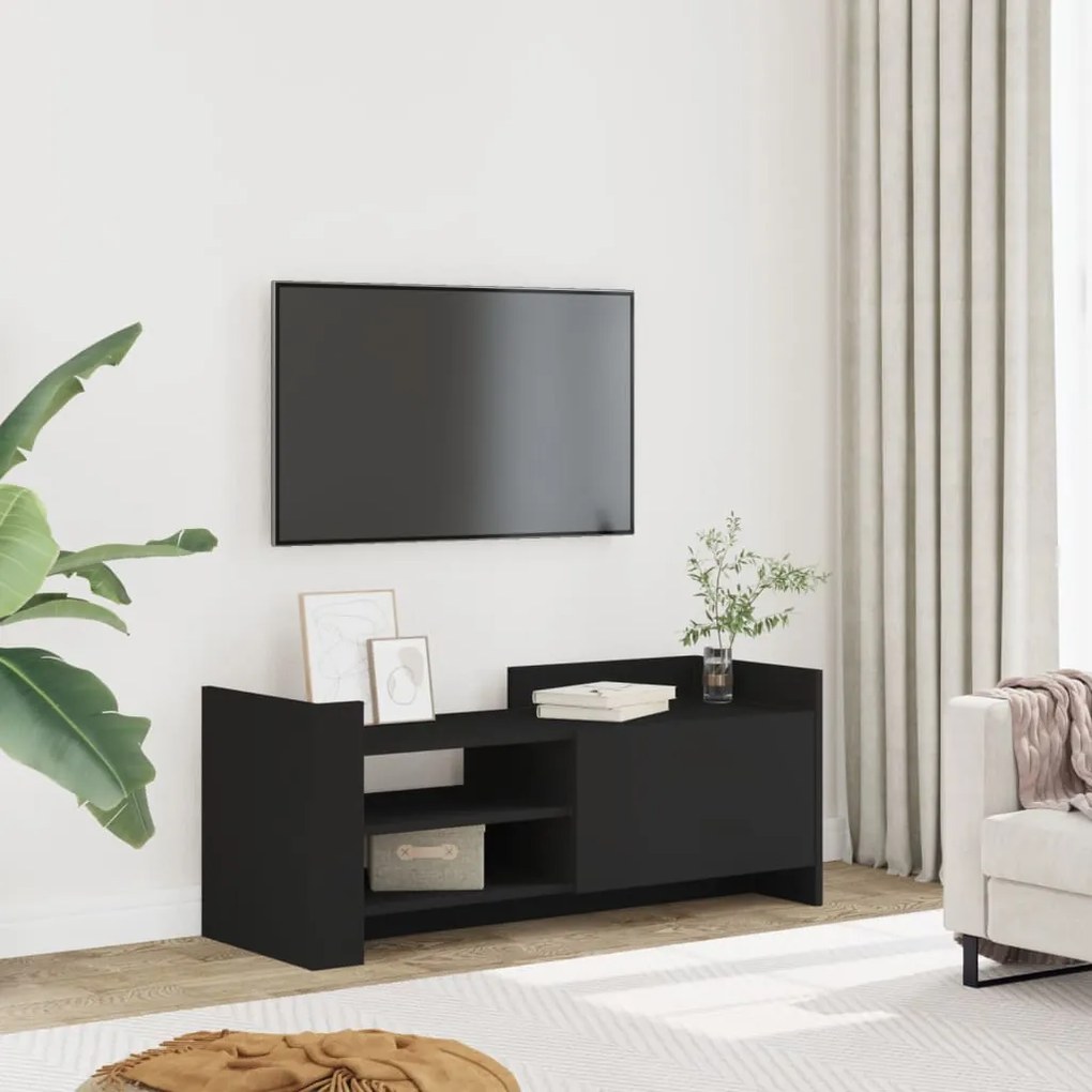 Mobile Porta Tv Nero 100x35x40 Cm İn Legno Multistrato /