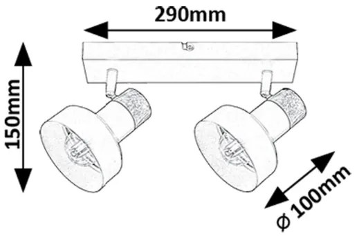 Rabalux 73056 - Faretto SASKIA 2xE14/15W/230V