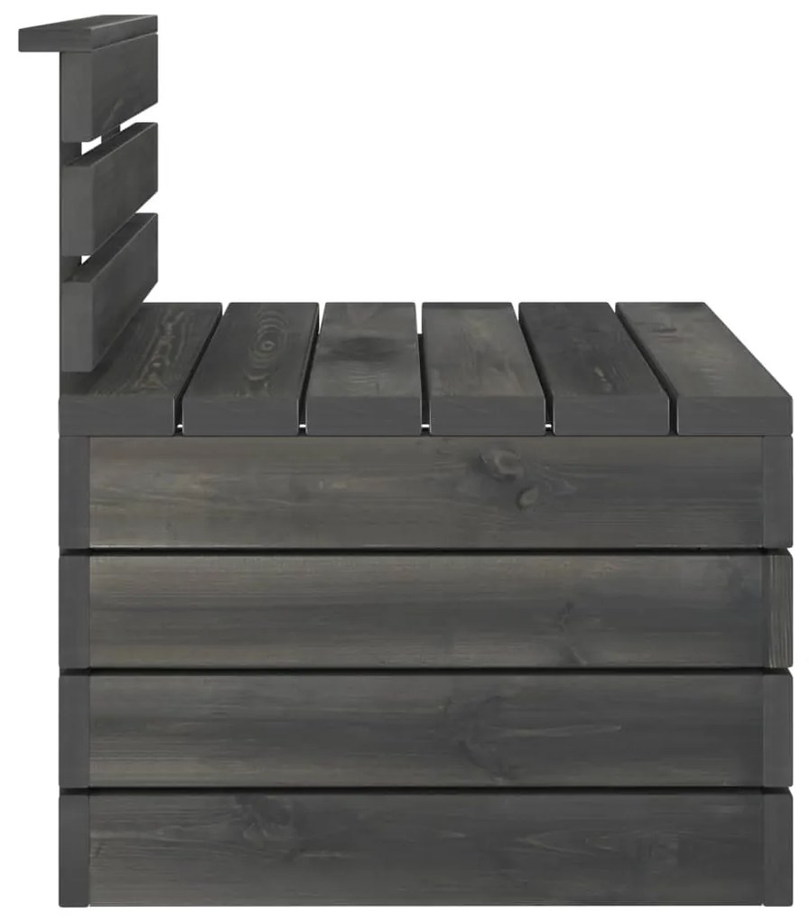 Set Divani da Giardino su Pallet 5 pz Legno Pino Grigio Scuro