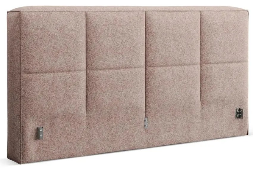Letto matrimoniale imbottito rosa chiaro con contenitore con rete inclusa 200x200 cm Simon Darren – Micadoni