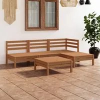 Set Divani da Giardino 5 pz in Legno Massello di Pino Miele cod mxl 48317