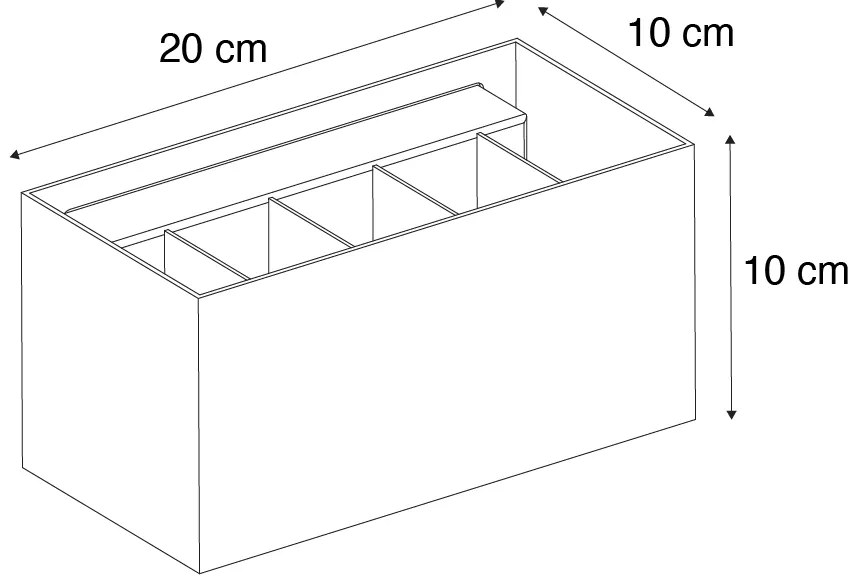 Applique da parete moderna nera rettangolare 2 luci - Edwin