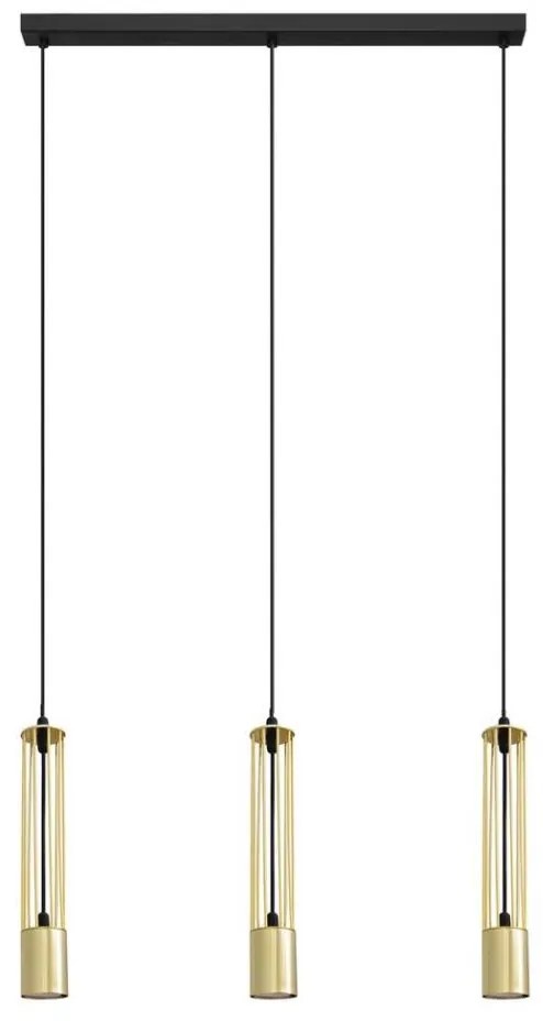 LED Lampadario su corda BARS 3xGU10/4,8W/230V dorato
