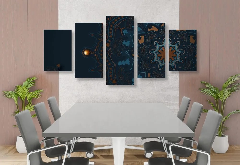 Quadri 5 pezzi – Mandala di lusso