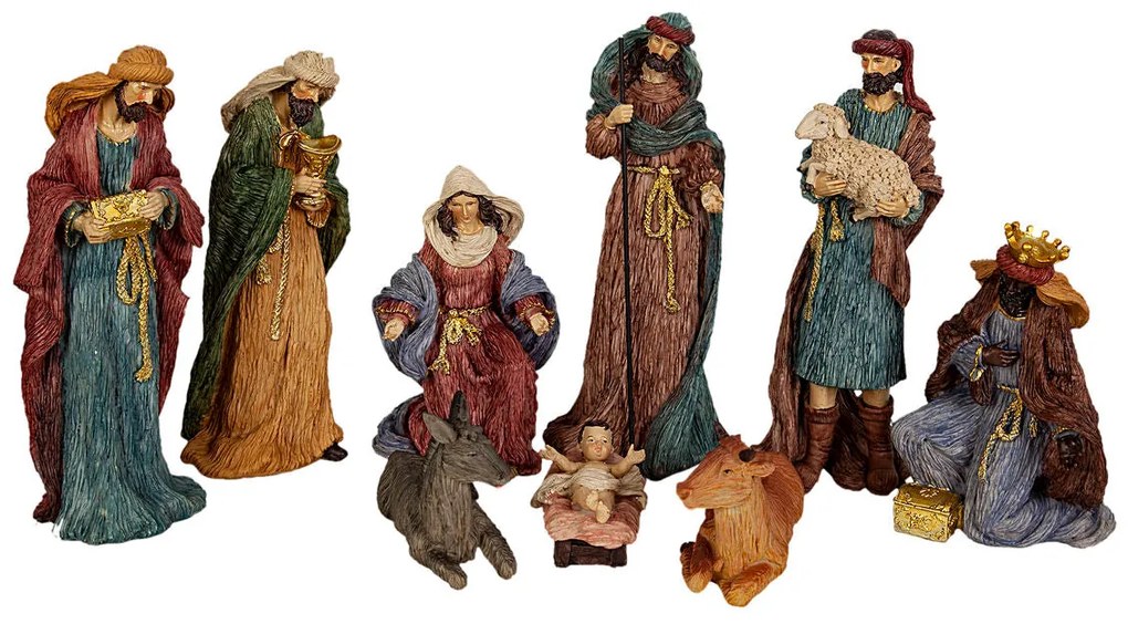 Set di Cifre Romimex Multicolore Resina 13 x 33 x 13 cm Natività/Presepe Re Magi 9 Pezzi