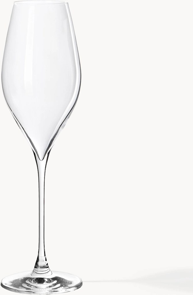 Set di 4 flute da champagne in cristallo Silvio