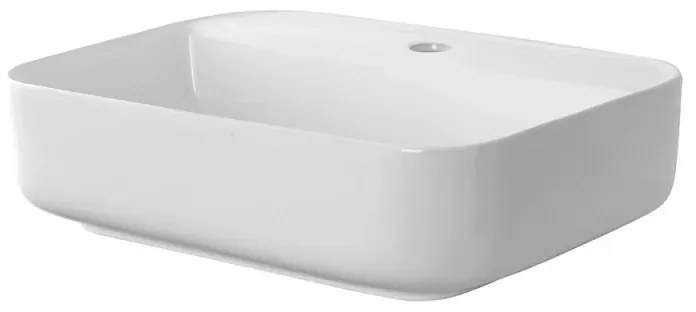 Lavandino da appoggio 50x39 cm in ceramica lucida con angoli tondi