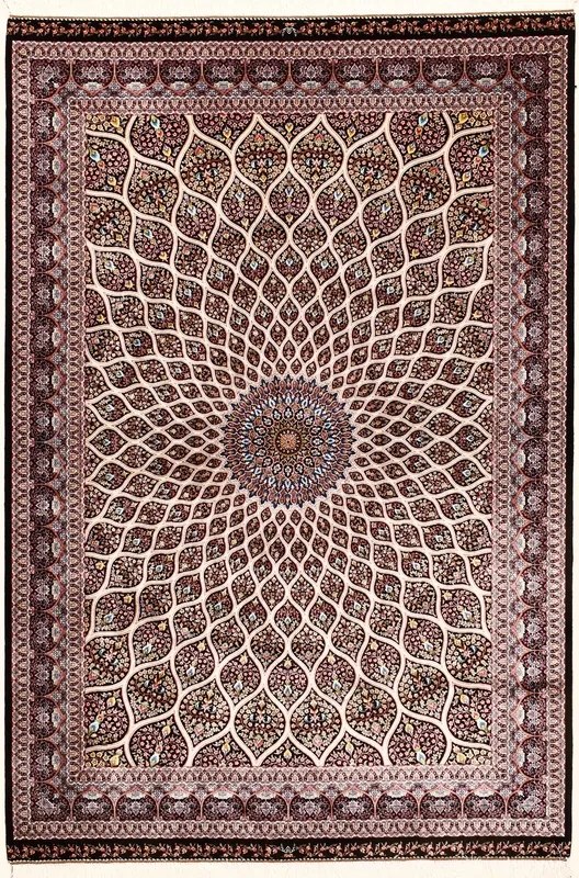 Ghom Tappeto 150x100 Blu (Iran) Macchina