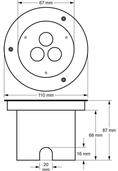 Lampada LED segnapasso da esterno SIBAR 3xLED/1W/230V IP67 4000K