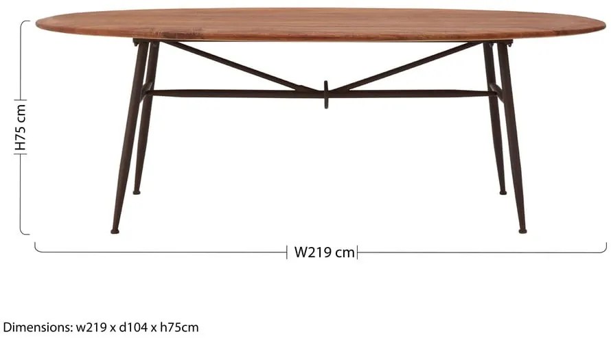 Tavolo da pranzo in noce 104x219 cm New Foundry - Premier Housewares