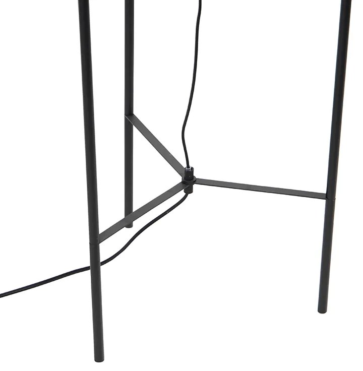 Lampada da terra intelligente nera con WiFi A60 vetro fumé - Bliss