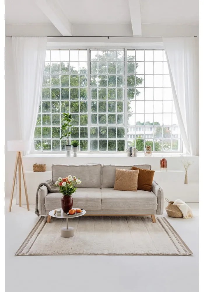 Divano letto in velluto a coste blu 218 cm Tori - Bonami Selection