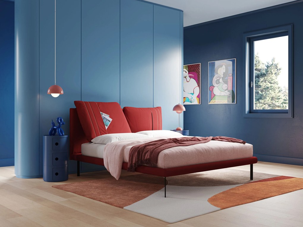 Giselle letto moderno con cuscini testata regolabili con tasche in microfibra impermeabile T11