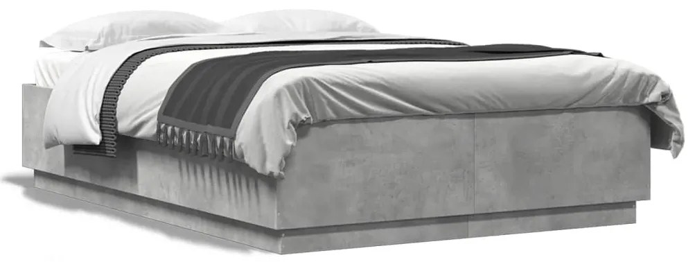 Giroletto Luci Led Grigio Cemento 160x200 Cm Legno Multistrato /