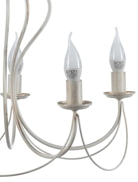 ONLI - Lampadario a sospensione con catena CANDELA 5xE14/6W/230V bianco