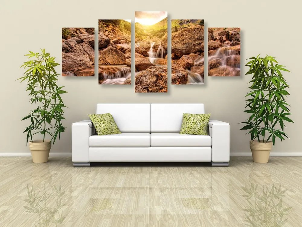 Quadri 5 pezzi – Cascate alpine