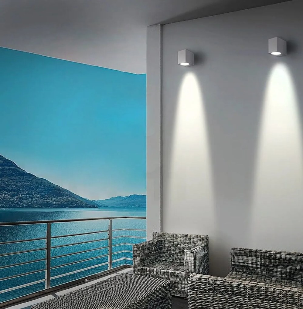 Applique Quadrata Monodirezionale IP65 - GU10 Grigio