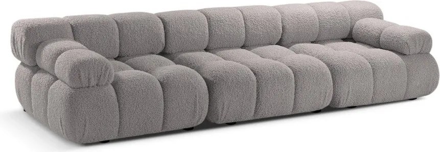 Divano componibile grigio chiaro in tessuto bouclé 282 cm Bellis - Micadoni Home