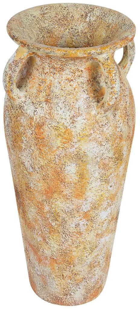 Terracotta Vaso decorativo 52 Arancione Bianco FERAJ Beliani